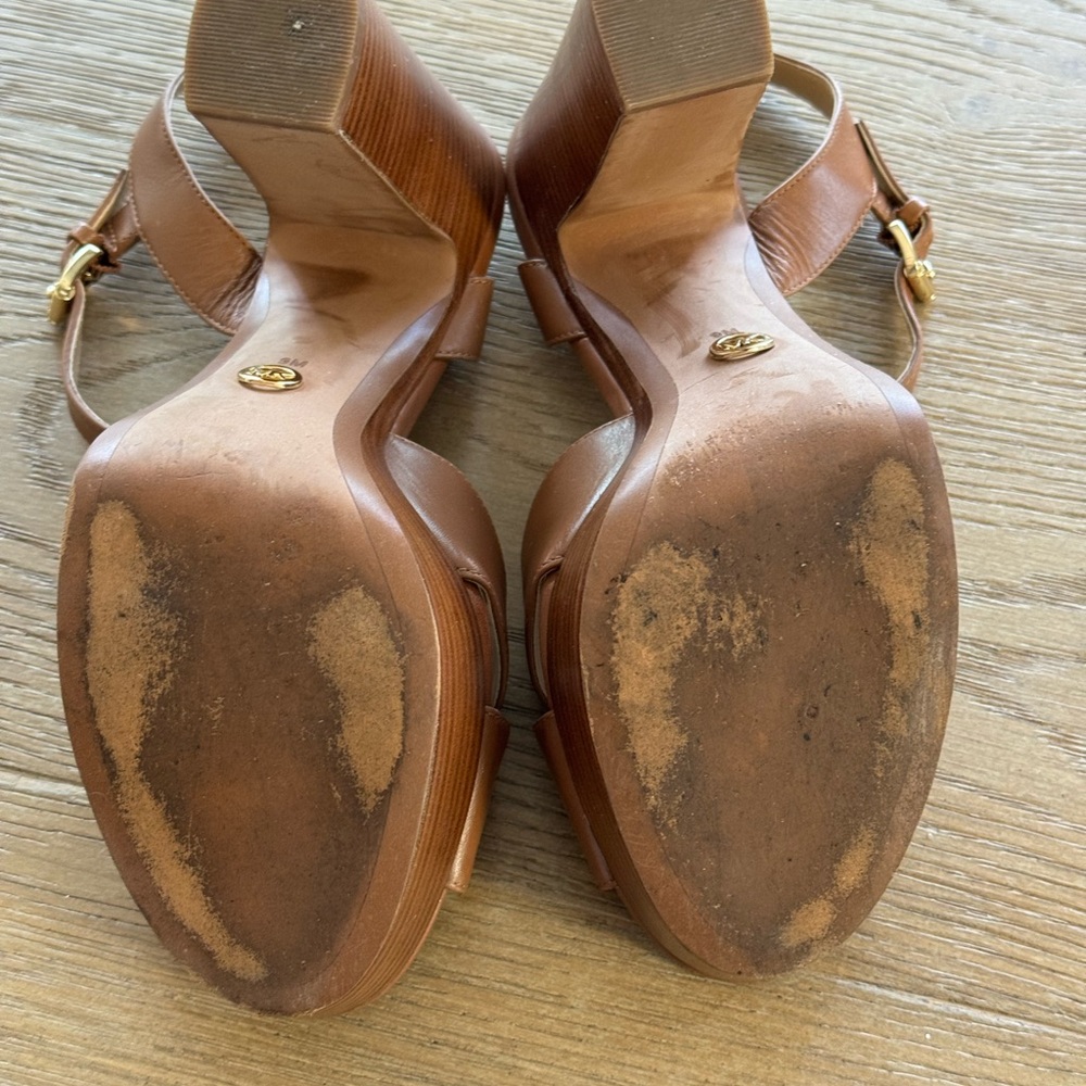 Michael Kors Platform Sandals in Luggage Brown size 9 - Picture 5 of 9